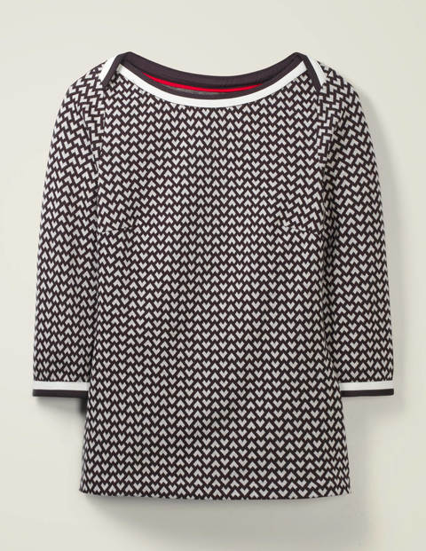 Rhea Jacquard-Oberteil Aus Jersey - Schwarz/Naturweiß Rhea Jacquard-Oberteil Aus Jersey - Schwarz/Naturweiß