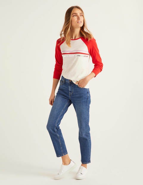 Allie Jersey Tee - Post Box Red/Ivory Multi Allie Jersey Tee - Post Box Red/Ivory Multi