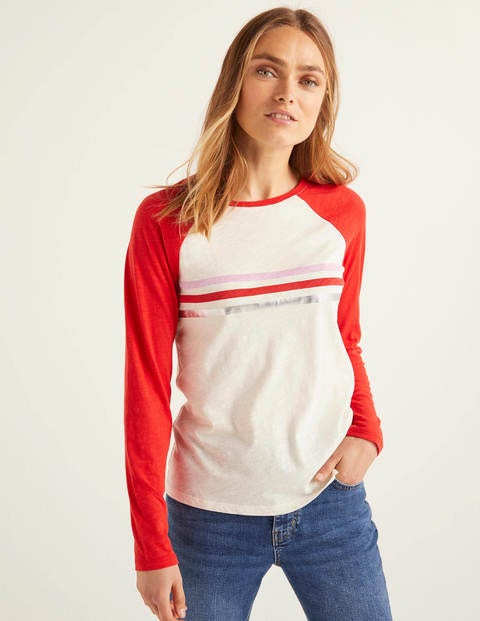 Allie Jersey Tee - Post Box Red/Ivory Multi Allie Jersey Tee - Post Box Red/Ivory Multi