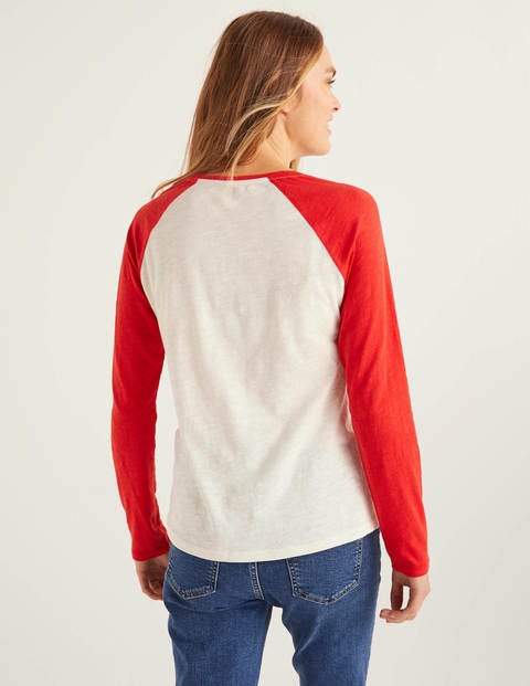 Allie Jersey Tee - Post Box Red/Ivory Multi Allie Jersey Tee - Post Box Red/Ivory Multi