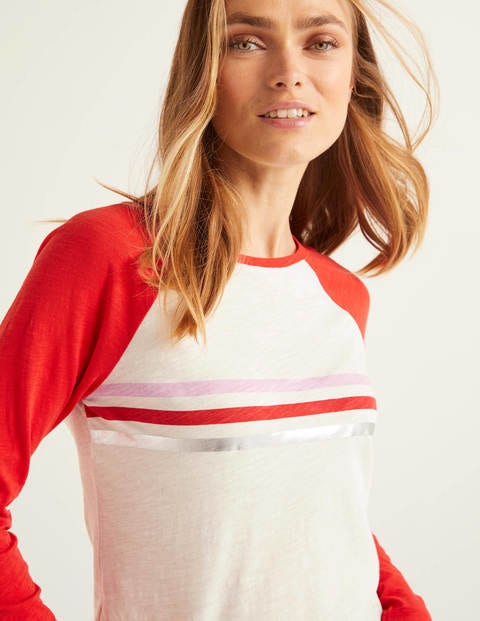 Allie Jersey Tee - Post Box Red/Ivory Multi Allie Jersey Tee - Post Box Red/Ivory Multi