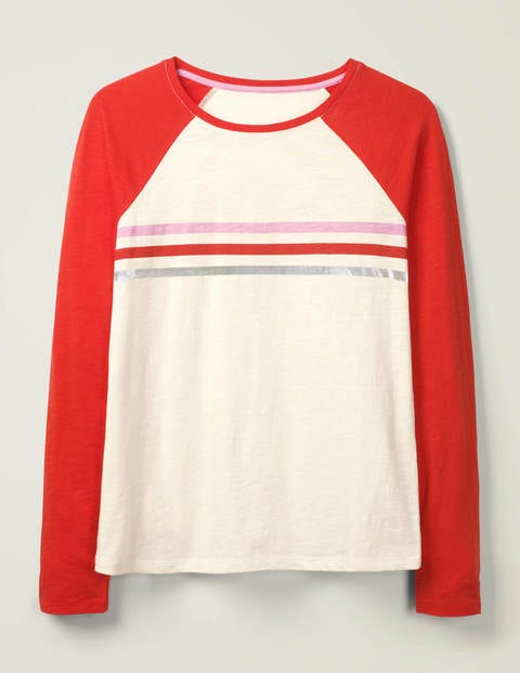 Allie Jersey Tee - Post Box Red/Ivory Multi Allie Jersey Tee - Post Box Red/Ivory Multi