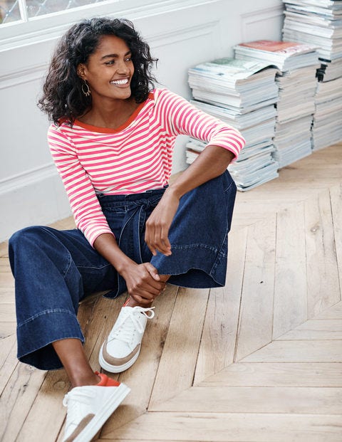 Georgia Jersey Tee - Ivory/Bright Camellia Georgia Jersey Tee - Ivory/Bright Camellia