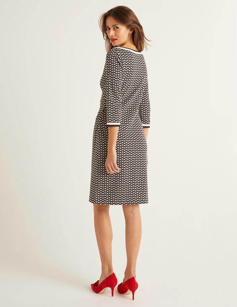 Rhea Jacquard Dress - Black and Ivory, Ticker Rhea Jacquard Dress - Black and Ivory, Ticker