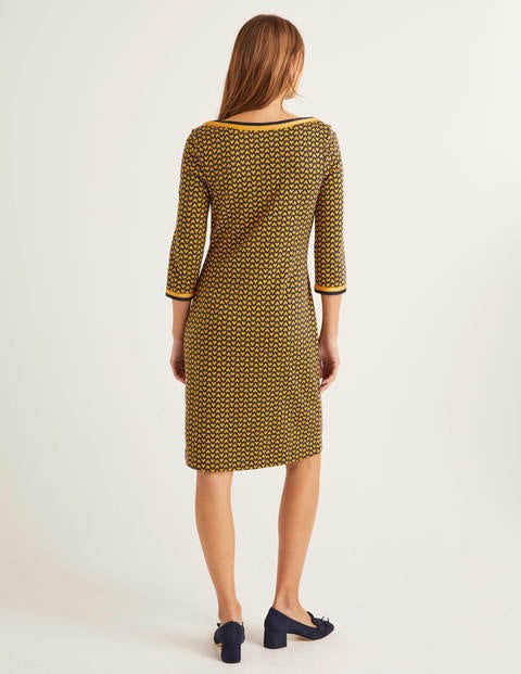 Rhea Jacquard Dress - Navy Tuscan Sun, Ticker Rhea Jacquard Dress - Navy Tuscan Sun, Ticker
