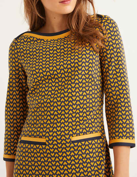 Rhea Jacquard Dress - Navy Tuscan Sun, Ticker Rhea Jacquard Dress - Navy Tuscan Sun, Ticker