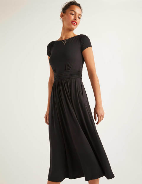 black jersey midi dress