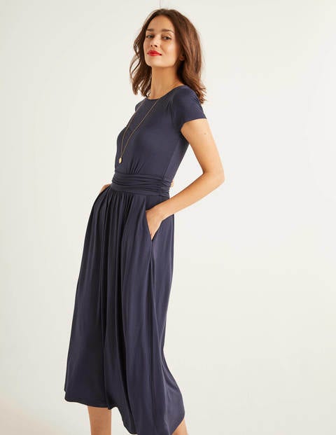 Faye Midikleid aus Jersey - Navy Faye Midikleid aus Jersey - Navy