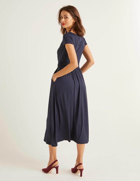 Faye Midikleid aus Jersey - Navy Faye Midikleid aus Jersey - Navy