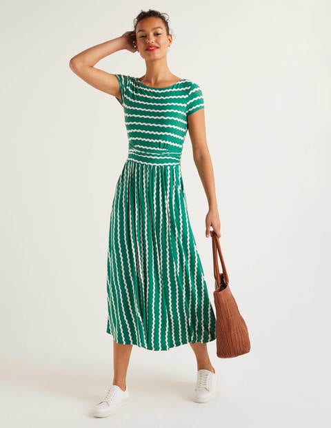 Faye Jersey Midi Dress - Forest, Wiggle Faye Jersey Midi Dress - Forest, Wiggle