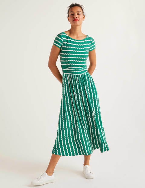 Faye Jersey Midi Dress - Forest, Wiggle Faye Jersey Midi Dress - Forest, Wiggle
