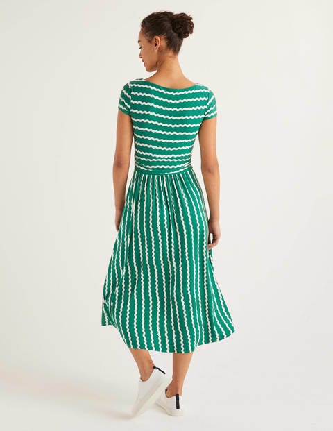 Faye Jersey Midi Dress - Forest, Wiggle Faye Jersey Midi Dress - Forest, Wiggle