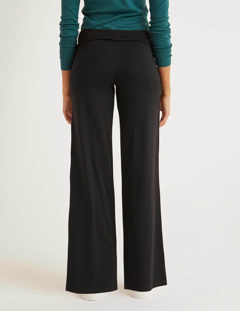 Wide Leg Jersey Trousers - Black Wide Leg Jersey Trousers - Black