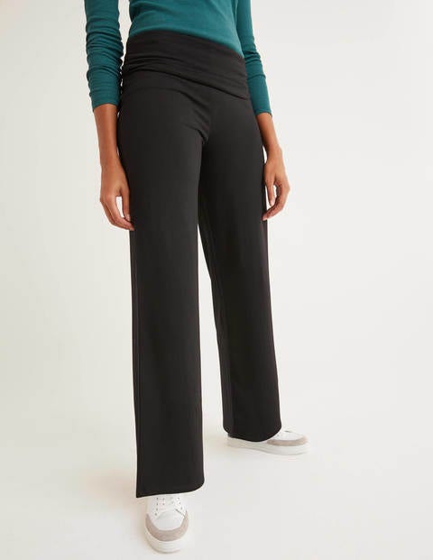 Wide Leg Jersey Trousers - Black Wide Leg Jersey Trousers - Black