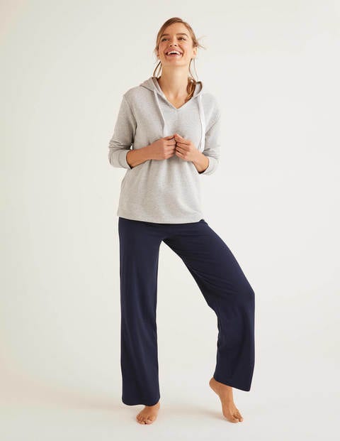 Wide Leg Jersey Trousers - Navy Wide Leg Jersey Trousers - Navy