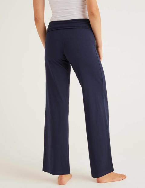 Wide Leg Jersey Trousers - Navy Wide Leg Jersey Trousers - Navy