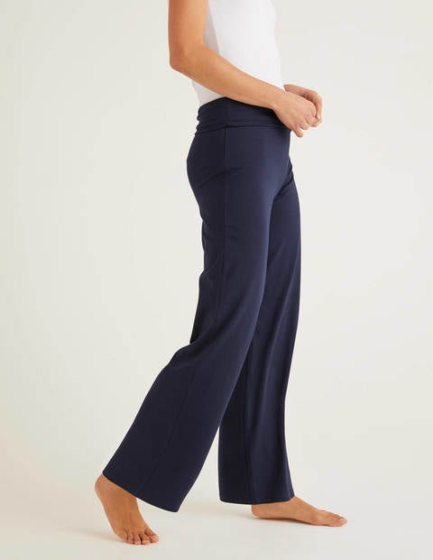 Wide Leg Jersey Trousers - Navy Wide Leg Jersey Trousers - Navy