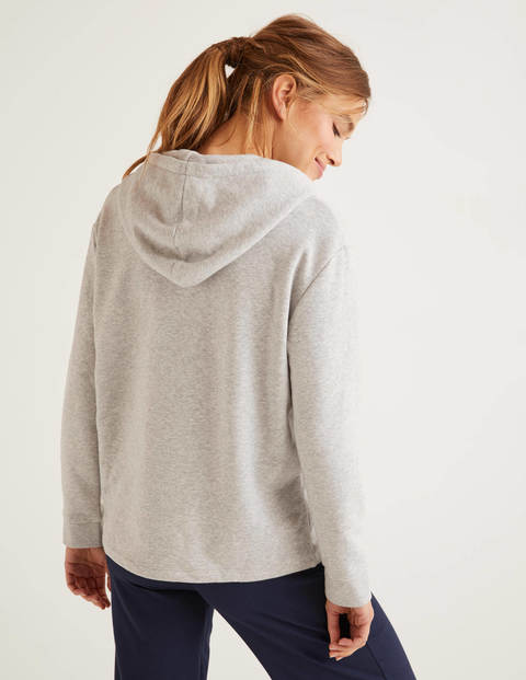 Gemütlicher Kapuzenpullover aus Jersey - Grau Meliert Gemütlicher Kapuzenpullover aus Jersey - Grau Meliert