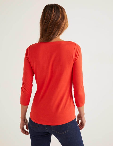Supersoft Slash Neck Top - Orange Sunset Supersoft Slash Neck Top - Orange Sunset