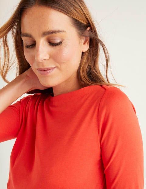 Supersoft Slash Neck Top - Orange Sunset Supersoft Slash Neck Top - Orange Sunset