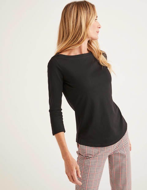 Supersoft Slash Neck Top - Black Supersoft Slash Neck Top - Black