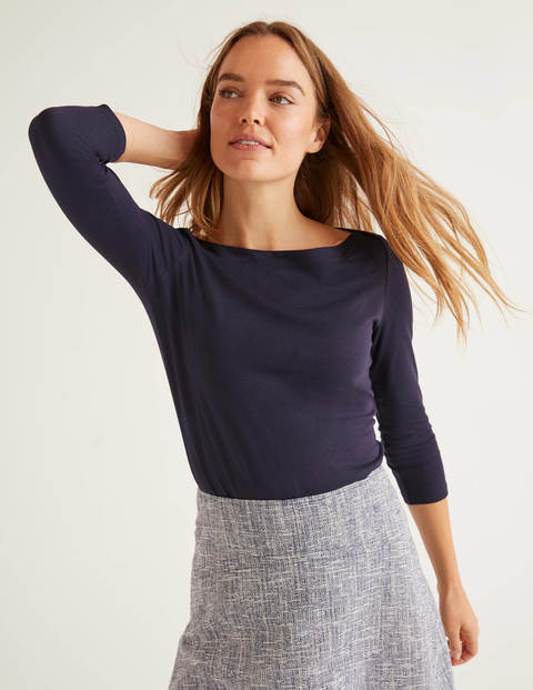 Supersoft Slash Neck Top - Navy Supersoft Slash Neck Top - Navy