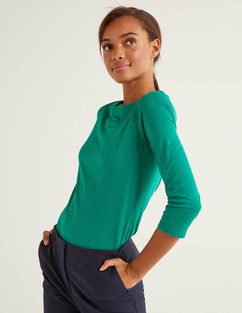 Supersoft Slash Neck Top - Forest Supersoft Slash Neck Top - Forest