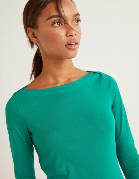 Supersoft Slash Neck Top - Forest Supersoft Slash Neck Top - Forest