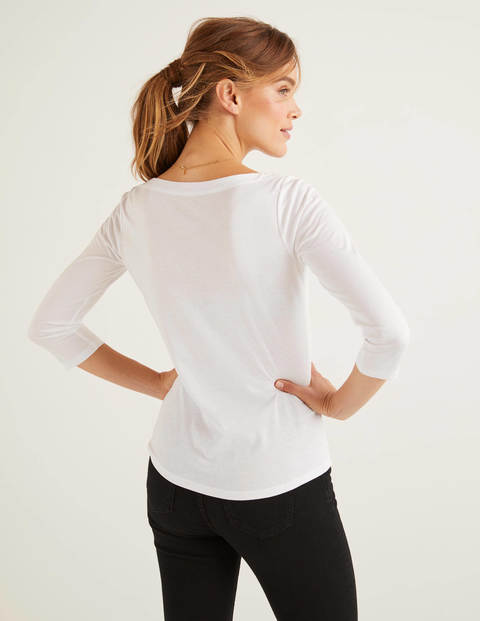 Supersoft Slash Neck Top - White Supersoft Slash Neck Top - White