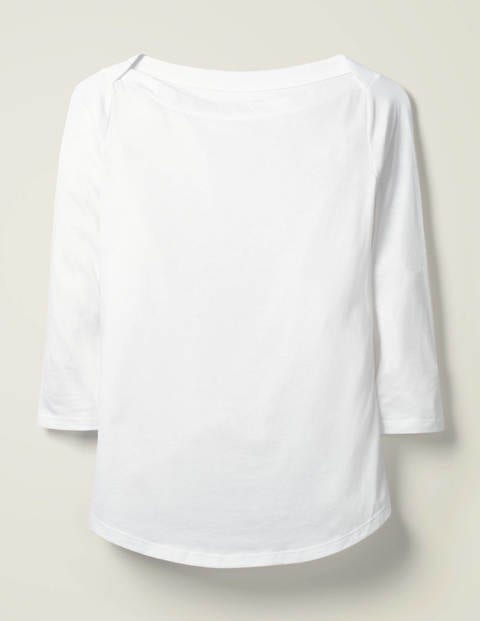 Supersoft Slash Neck Top - White Supersoft Slash Neck Top - White