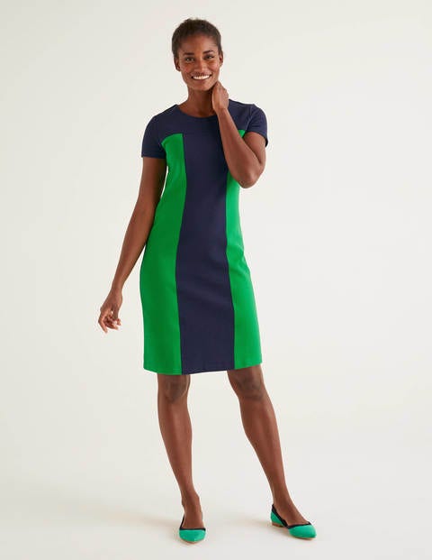 Lizzie Ottoman Dress - Navy/ Rich Emerald Lizzie Ottoman Dress - Navy/ Rich Emerald