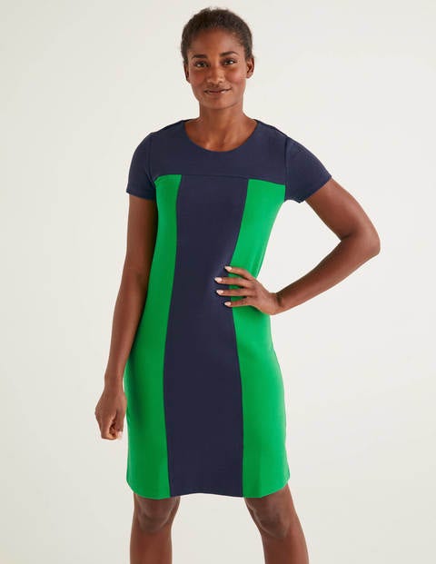 Lizzie Ottoman Dress - Navy/ Rich Emerald Lizzie Ottoman Dress - Navy/ Rich Emerald