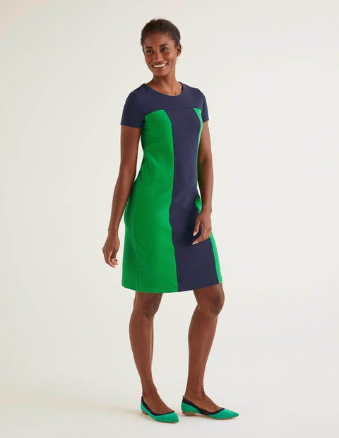Lizzie Ottoman Dress - Navy/ Rich Emerald Lizzie Ottoman Dress - Navy/ Rich Emerald