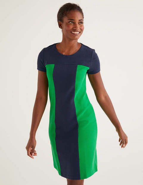 Lizzie Ottoman Dress - Navy/ Rich Emerald Lizzie Ottoman Dress - Navy/ Rich Emerald