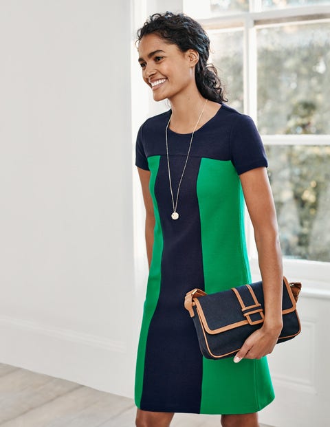 Lizzie Ottoman Dress - Navy/ Rich Emerald Lizzie Ottoman Dress - Navy/ Rich Emerald