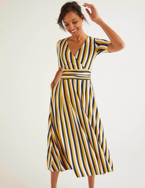 Kassidy Jersey Midi Dress - Tuscan Sun/ Navy Kassidy Jersey Midi Dress - Tuscan Sun/ Navy