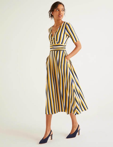 Kassidy Jersey Midi Dress - Tuscan Sun/ Navy Kassidy Jersey Midi Dress - Tuscan Sun/ Navy