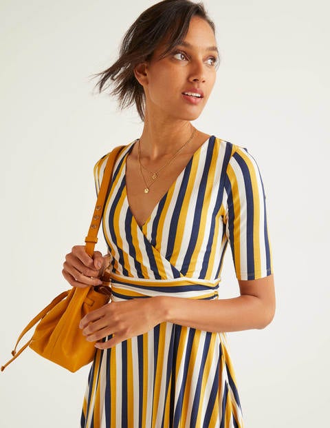 Kassidy Jersey Midi Dress - Tuscan Sun/ Navy Kassidy Jersey Midi Dress - Tuscan Sun/ Navy