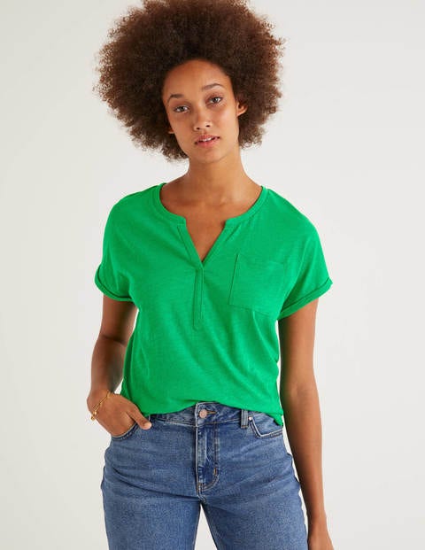 The Cotton Turn Up Cuff Tee - Rich Emerald The Cotton Turn Up Cuff Tee - Rich Emerald