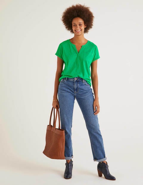 The Cotton Turn Up Cuff Tee - Rich Emerald The Cotton Turn Up Cuff Tee - Rich Emerald