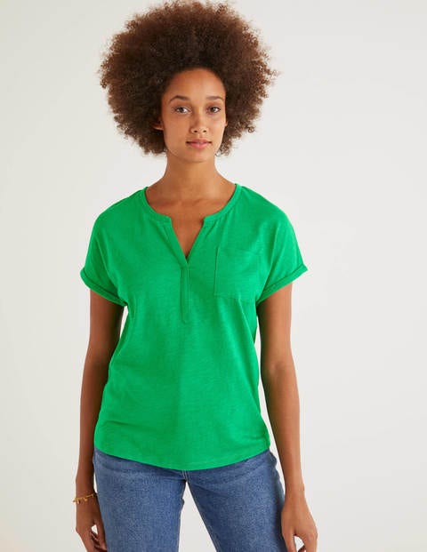 The Cotton Turn Up Cuff Tee - Rich Emerald The Cotton Turn Up Cuff Tee - Rich Emerald