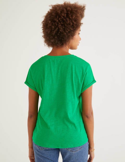 The Cotton Turn Up Cuff Tee - Rich Emerald The Cotton Turn Up Cuff Tee - Rich Emerald
