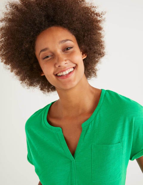 The Cotton Turn Up Cuff Tee - Rich Emerald The Cotton Turn Up Cuff Tee - Rich Emerald