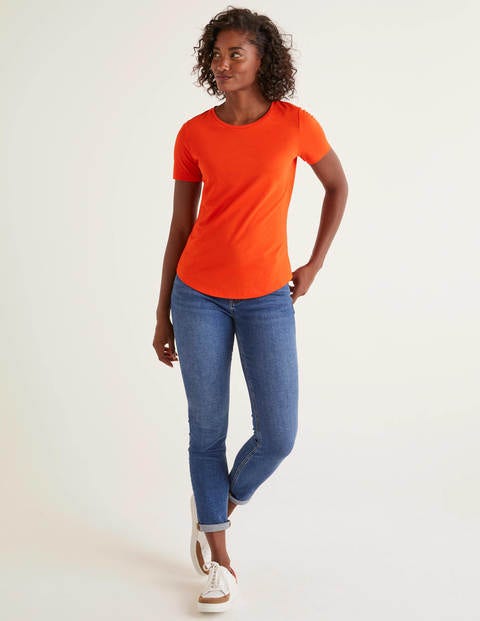 Superweiches Kurzärmliges T-Shirt - Orangerot Superweiches Kurzärmliges T-Shirt - Orangerot