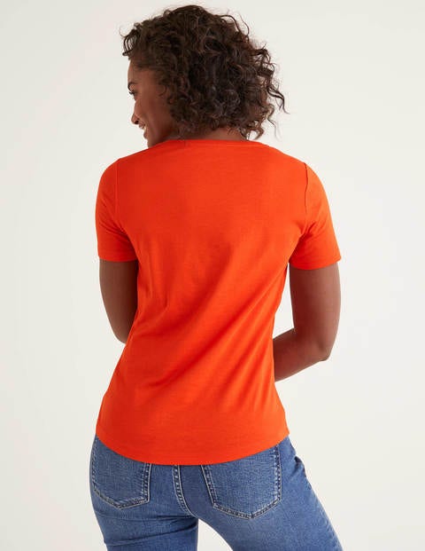 Superweiches Kurzärmliges T-Shirt - Orangerot Superweiches Kurzärmliges T-Shirt - Orangerot
