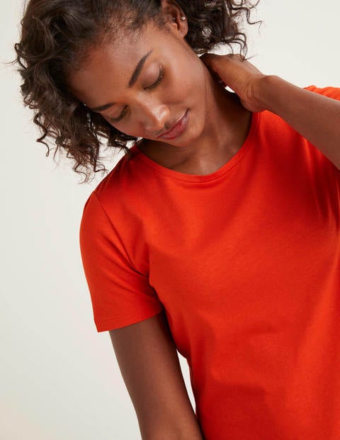 Superweiches Kurzärmliges T-Shirt - Orangerot Superweiches Kurzärmliges T-Shirt - Orangerot
