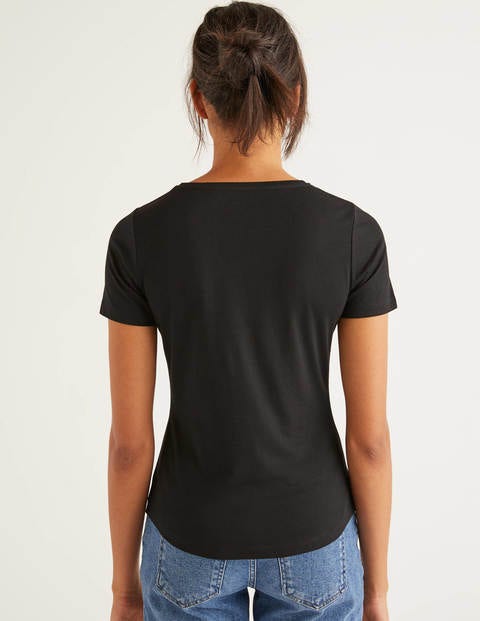 Superweiches kurzärmliges T-Shirt - Schwarz Superweiches kurzärmliges T-Shirt - Schwarz