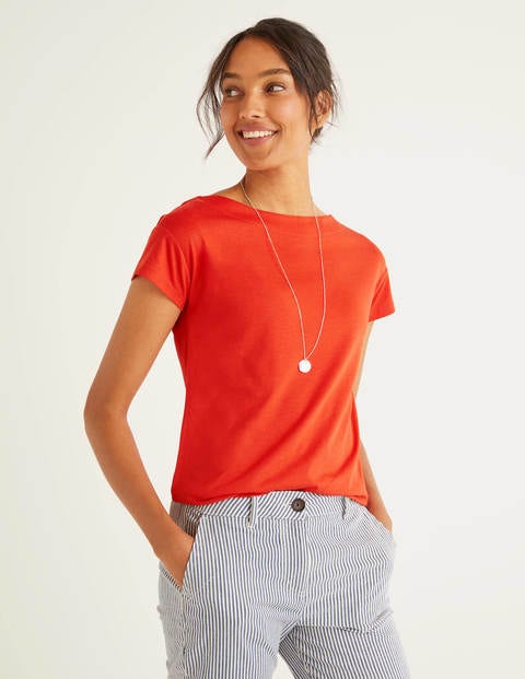 Supersoft Slash Neck Tee - Orange Sunset Supersoft Slash Neck Tee - Orange Sunset