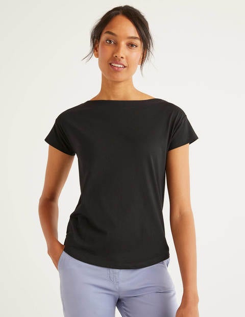 Supersoft Slash Neck Tee - Black Supersoft Slash Neck Tee - Black