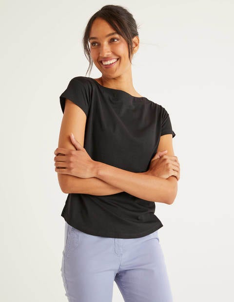 Supersoft Slash Neck Tee - Black Supersoft Slash Neck Tee - Black